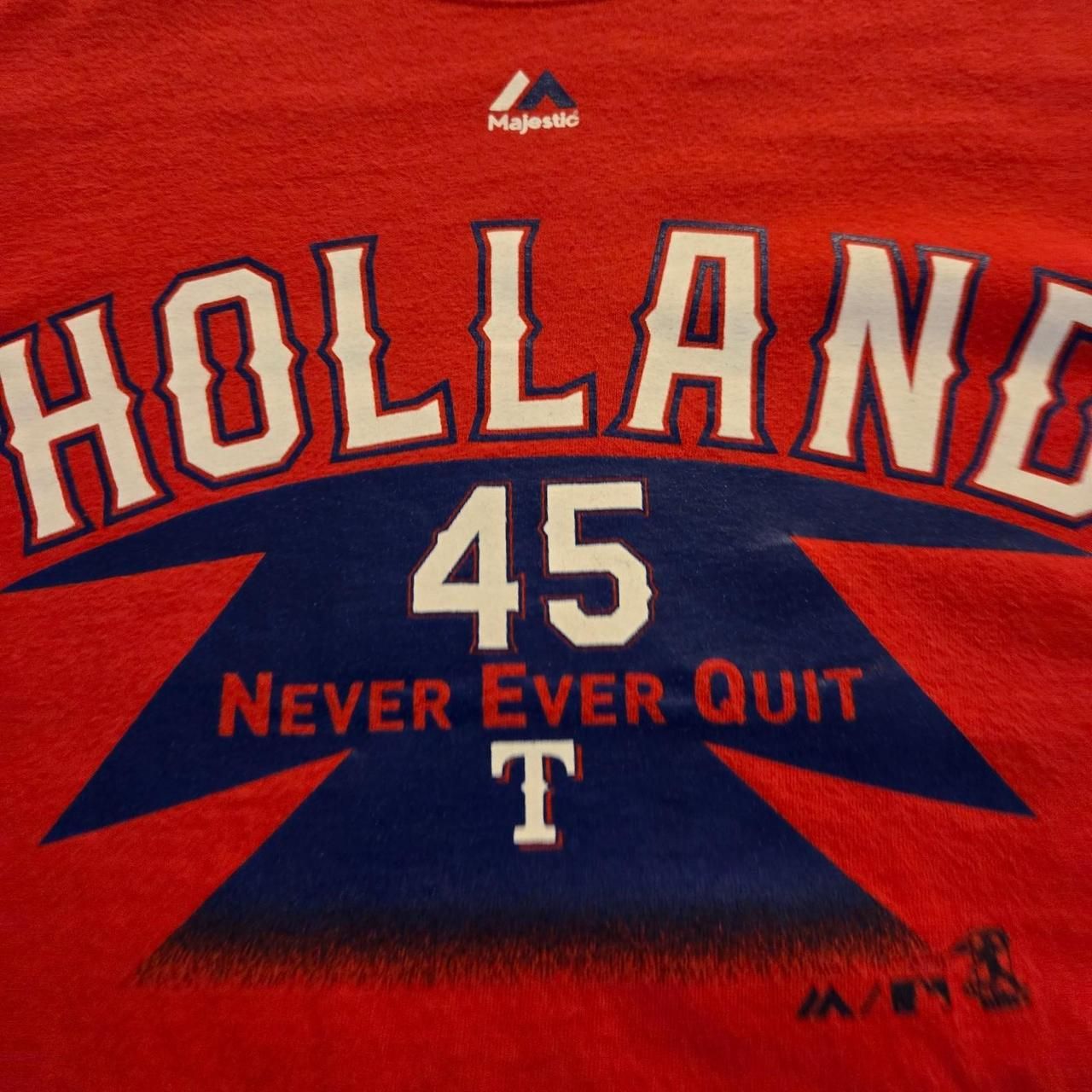 Majestic Tx Rangers Holland Men's Xl Red T-Shirt (Client) — image 2 of 3